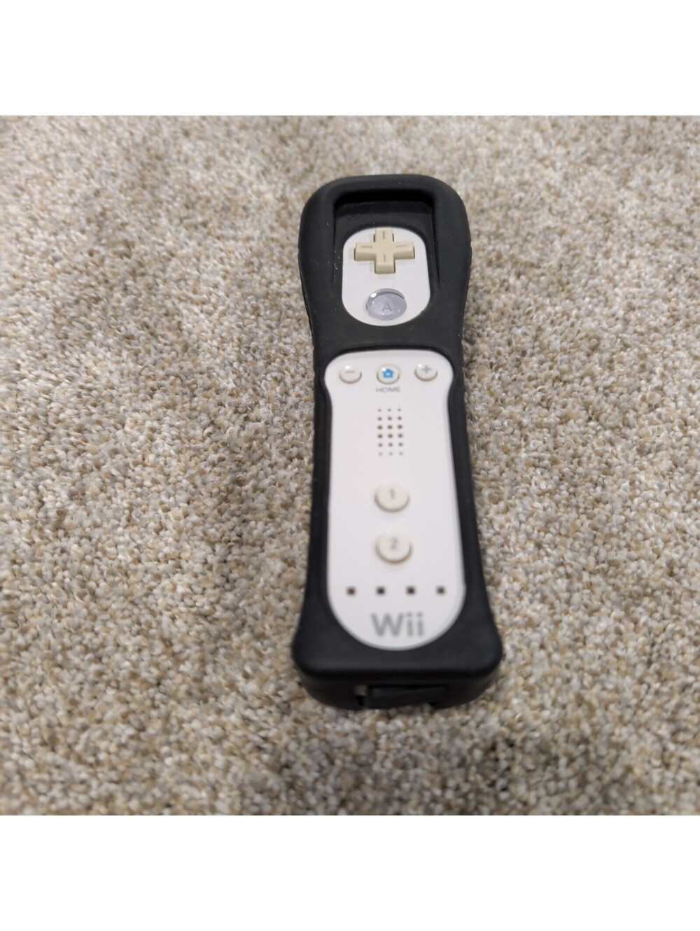 Nintendo Wii Remote Controller with Black Silicone Sleeve
